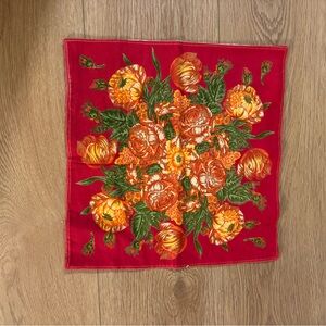 April Cornell Red and Yellow Floral/plaid Pillow cover